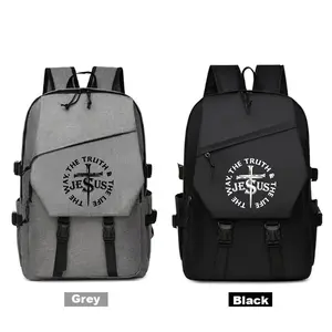 Faith Theme Print Lightweight Laptop Backpack, Casual Travel Backpack, Large Capacity Unisex Travel Commute Bag with Adjustable Straps, Durable Polyester for Outdoor & Daily Use, Ideal Festival Gift