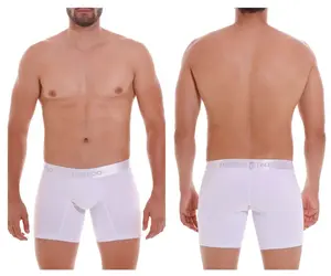 Men's Cristalino A22 Cotton Blend Mid-Rise Mid-Length Plain Full Coverage Boxer Briefs with Body Contouring, Seam Pouch