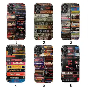 Retro Horror VHS Phone Case, Vintage Slasher Movie Shelf Aesthetic Cover, Halloween Horror Fan iPhone Case