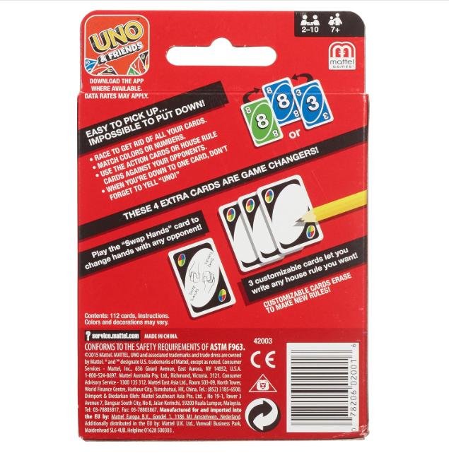 Mattel Games UNO Card Game in a Collectible Storage Tin for Kids, Adults, Families, Parties & Travel, 2 to 10 Players