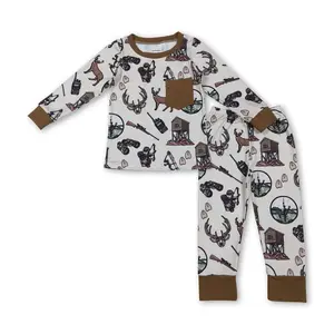 Kids Boy Winter Pajamas Set Deer Hunting Boy Winter Sleep Wear BLP1236