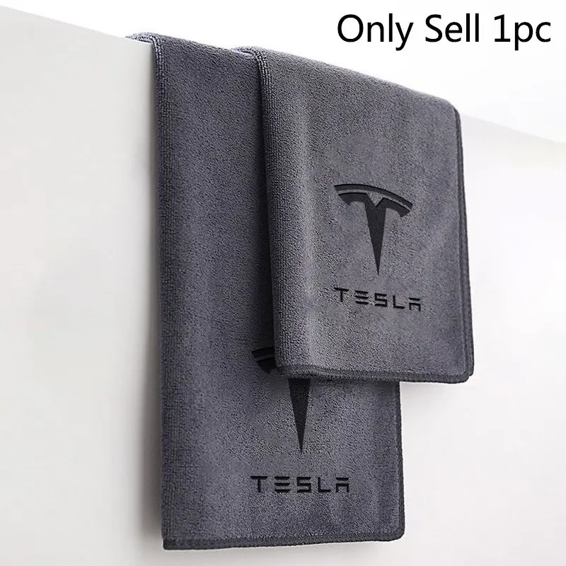 Microfiber Car Wash Towel Drying Cloth Cleaning Towel Absorbent Washcloths Durable Absorbent Cloth Washing Tools, Accessories, Car Detailing Supplies for Tesla Model 3 Model Y Model S X SpaceX Cybertruck Soft Cleaning Towel Car Wash Accessory