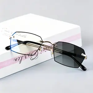 2-in-1 Photochromic Reading Glasses, Blue Light Filter & UV Block, Lightweight Semi-Rimless Readers for Indoor Work & Outdoor Activities, Anti Glare, Eye Protection for Seniors soft silicone nose pad