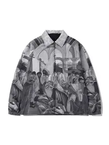 Fashion Jesus Jacket Coat, Unisex Casual Style Outerwear, Trendy Design for Spring & Fall Seasons, Comfortable Men Women Apparel