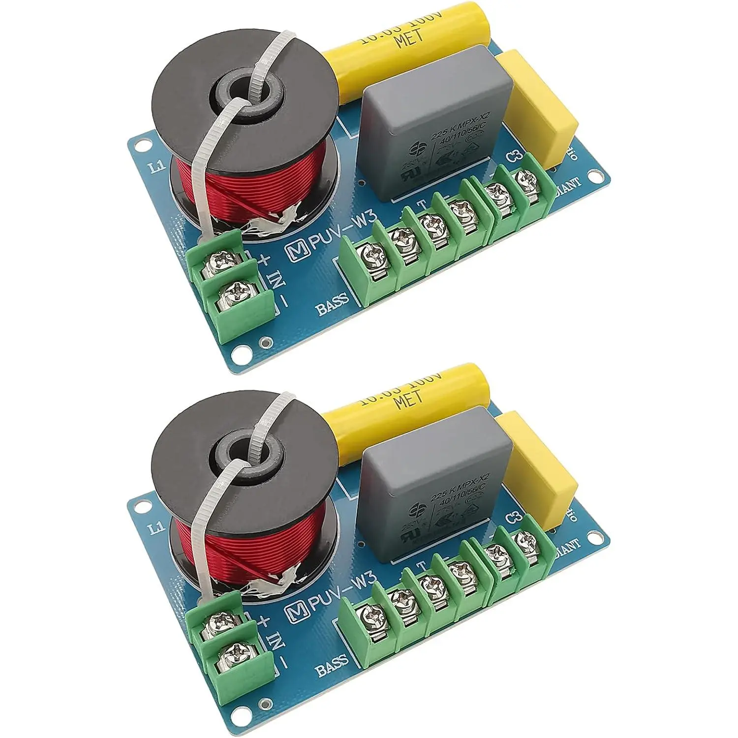 3 Way Speaker Crossover, 200W Passive for HiFi Home Audio, 2 Pack