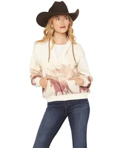 Shyanne Women's Running Horse Pullover Hoodie - Srho25k4-Crm