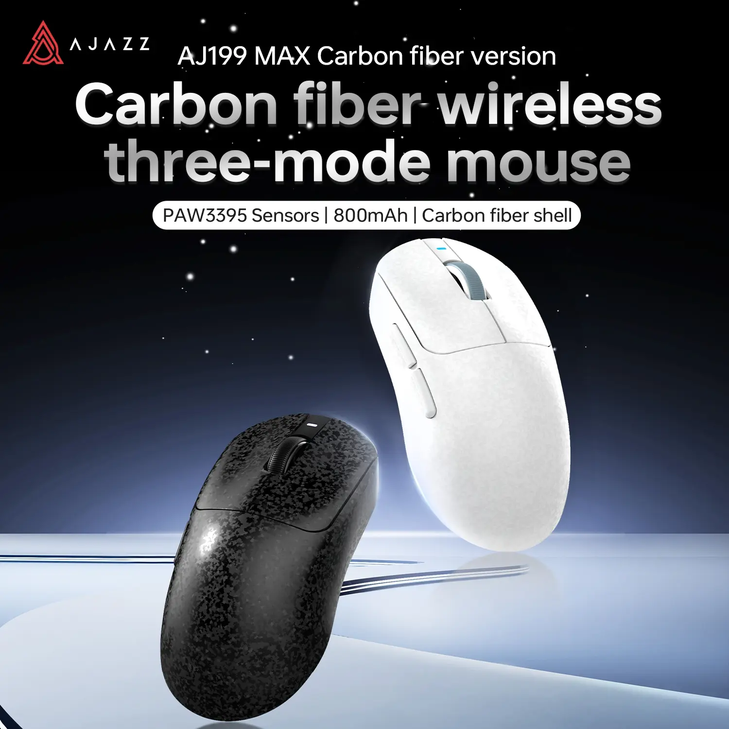 AJAZZ AJ199 MAX Wireless Mouse Carbon Brazing Shell Material E