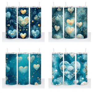 Valentine's Day Ocean Choice - 20oz Tumbler Reusable Plastic Straw Plastic Lid - 1 tumbler -