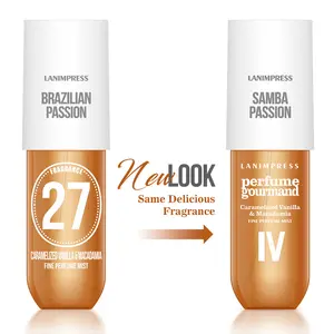 LANIMPRESS Samba Passion 3.0 fl.oz Fine Body & Hair Perfume Mist Gourmand Notes Natural Caramelized Vanilla Macadamia Flavor Travel Size Long Lasting Scent Perfect Gift for Lady
