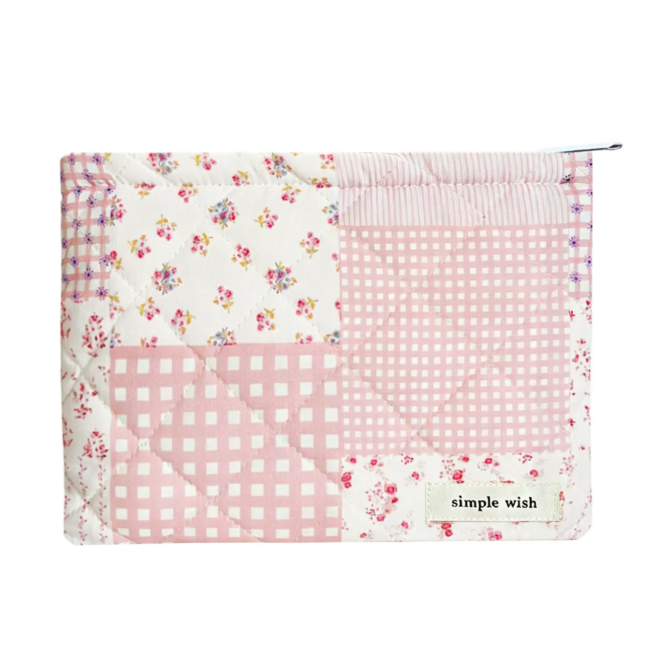 Soft Quilted Makeup Bags for Women Girls, Aesthetic Organizer Bag, Flower Cute Travel Toiletry Bags