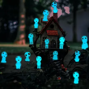 20 count Glow in Dark Statues Fairy Garden Accessories Outdoor Luminous Ghost  Elves Miniature Decorations for Decor  Tree Patio Lawn Terrace Balcony Yard  Landscape Kit