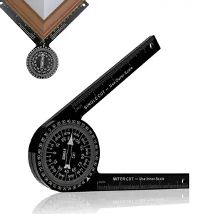 7-Inch Aluminum Miter Saw Protractor–Precision Laser Engraved Angle Finder for Inside & Outside Corners,High-Accuracy Miter Gauge Tool with Durable Rust-Proof Body,Easy-Read Scale for Woodworking,Carpentry,Plumbing,Construction & Home DIY Projects