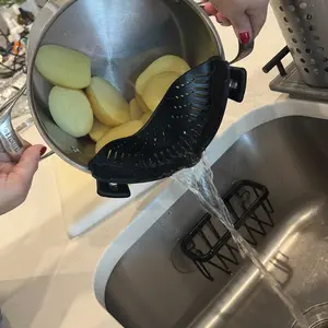 Silicone Clip-On Colander Pot Strainer for Pots Pans Bowls, Pasta Vegetable Clip-On Drainer Kitchen Strainer Tools