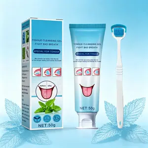 Tongue Cleaning Gel with Brush – Oral Care for Clear Oral Odor & Fresh Breath, Gentle Cleansing Cleanser