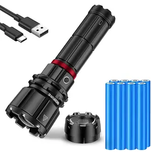 SKYFIRE 3624 lumens, 16000mAh large capacity rechargeable high-brightness 1209 ultra flashlight with shoulder straps, waterproof LED tactical flashlight, suitable for camping, outdoor activities and emergency situations.