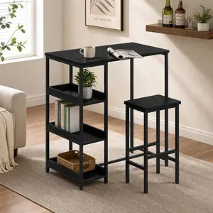 GAOMON 3-Piece High Dining Set with 2 Stools - Vintage Style - Sturdy Metal Frame - Easy Assembly - Ideal for Kitchen, Dining Room - Versatile Breakfast Table - No Specific Color, Three-Piece Dining Room Sets