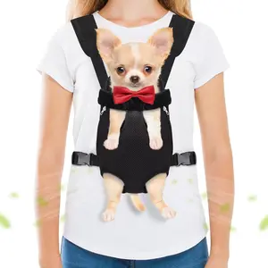 Carrier Backpack, Hands-Free Adjtable Dog Front Carrier Legs Out & Easy-Fit Dog Backpack Carrier for Hiking Camping Traveling Cycling for Small Dogs and Rabbits (Small, Black)