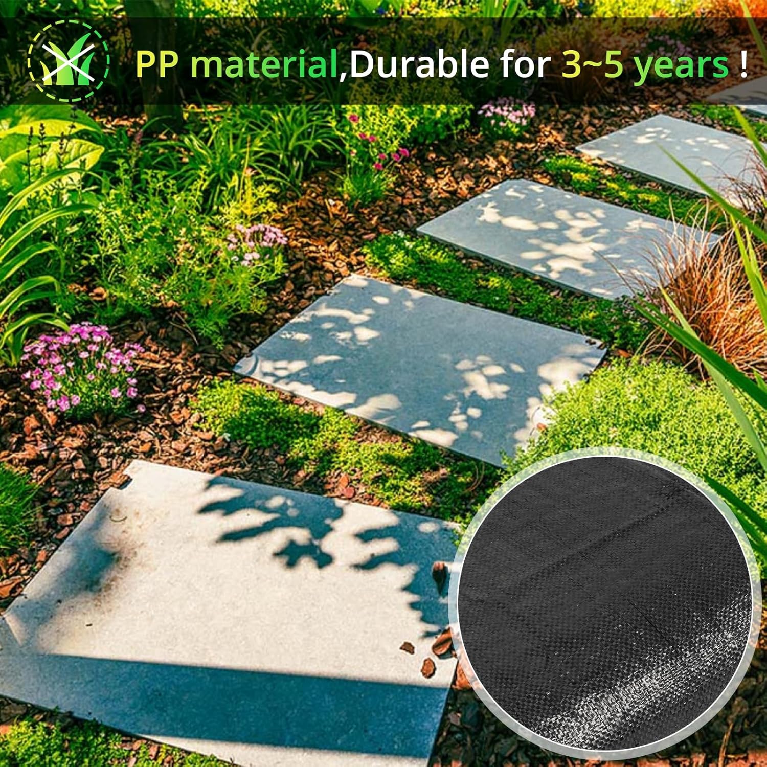 Premium 5 OZ Weed Barrier Landscape Fabric, 4ft x 100ft Heavy Duty Pro Gardening Ground Cover Mat, Woven Geotextile Fabric Mulch Cloth, Black Garden Bed Liner for Landscaping/Driveway/Farm/Greenhouse