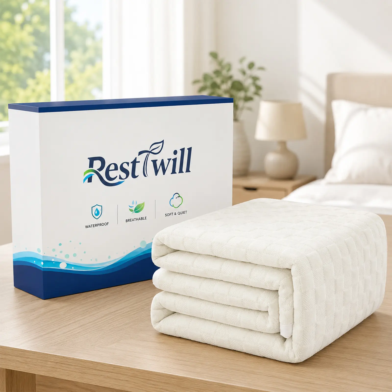 Organic Cotton & Bamboo Blend Mattress Protector, Waterproof & Breathable Mattress Cover Pad, Deep Pocket Fits 8-18 in