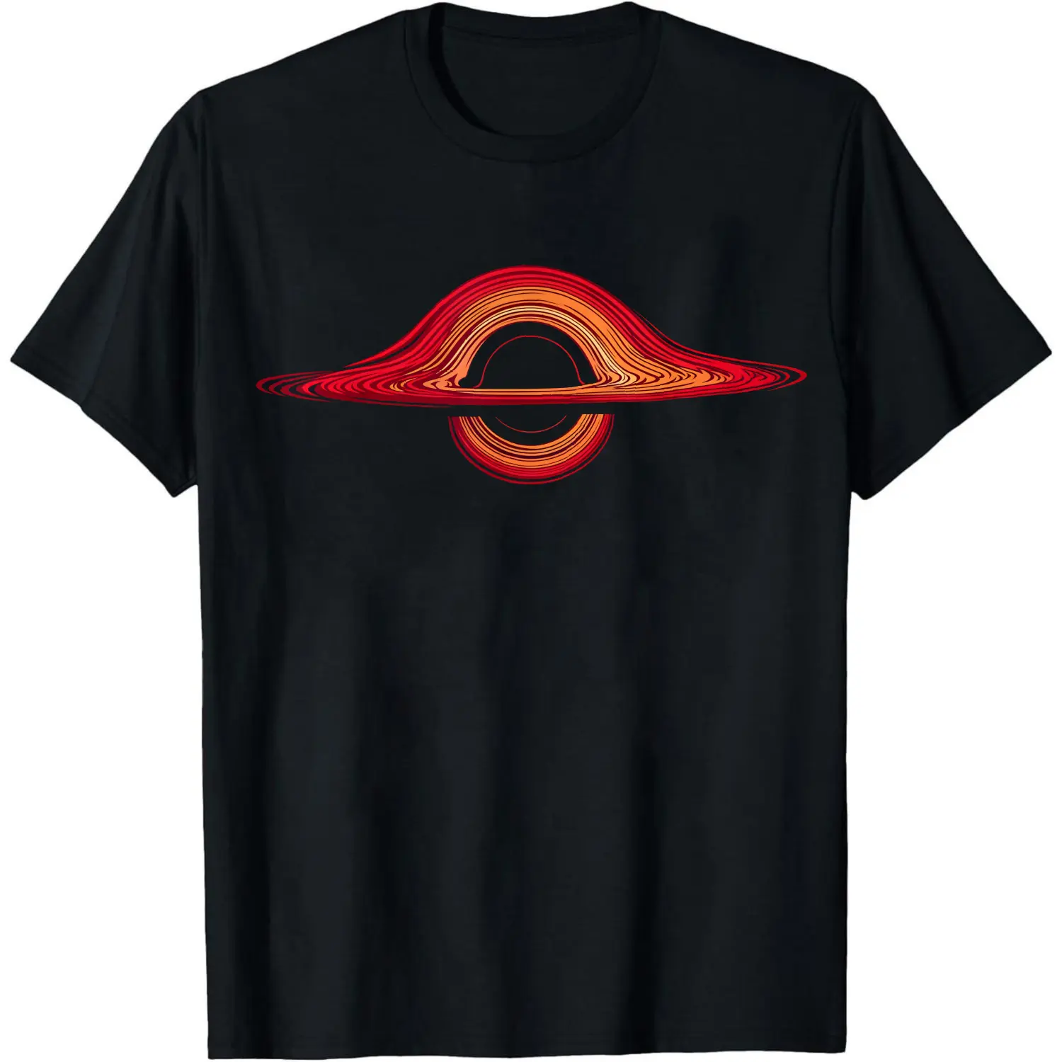100% Cotton Red Orange Saturn Rings Design T-Shirt Women Men Unisex Clothing Streetwear