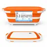 Havenity Collapsible BBQ Prep Tub with Locking Lid - Multifunctional Camping Cutting Board, Tailgate Ready Meal Prep Container for Marinating Food, BBQ Brisket Kit, Gifts for Husbands/Fathers (Orange, Collapses for Easy Packing)