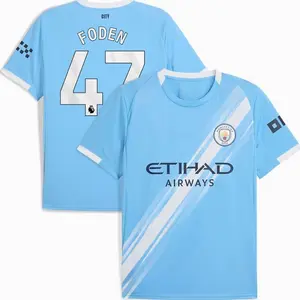 Unisex Soccer/Football Premier League Club Manchester City  Phil Foden Home/Away 2025/26 Home Replica Player Jersey - Sky Blue
