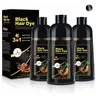 KAISASA 3-in-1 Black Hair Color Shampoo - Alcohol-Free Cleanser, Conditioner with Ginseng Extract, Herbal Gray Coverage, Natural Plant Care, Restores Functionality, 15-20 Minute Home Application, for Adults (400ml, 36 Months Shelf Life)