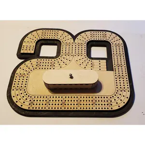29 Hand Cribbage Board With Removable Peg Holder
