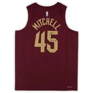 Framed Donovan Mitchell Cleveland Cavaliers Autographed Maroon Icon Swingman Jersey with "Let Em Know" Inscription - Fanatics Authentic Certified