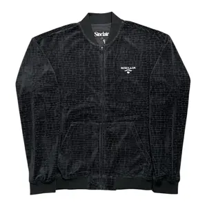 Sinclair Global Croc Jacquard Velour Track Jacket Black
