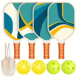 Pickleball Paddles Set Of 4, USAPA Approved Pickleball Set Of 4 With 4 Balls And 1 Carry Bag Pickleball Rackets With Ergonomic Cushion Grip For Beginner & Pros Gifts For Women Men Youth