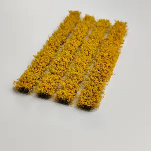 4 Pack Realistic Static Flower Cluster Models, DIY Landscape Decoration, Resin Terrain Model Set, Artificial Grass for Train Scenery