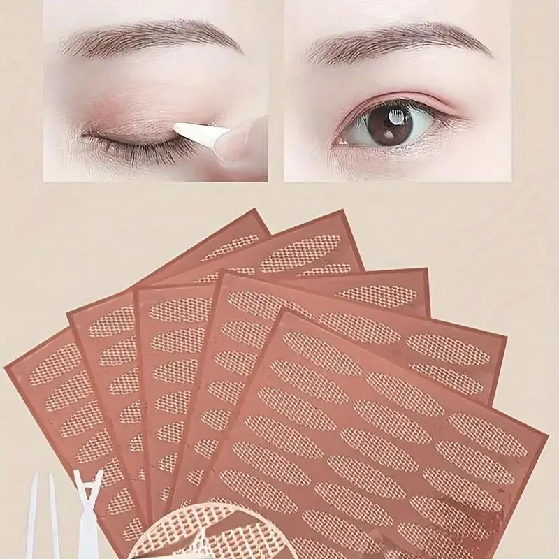 180pcs/240pcs/480pcs Lace Eyelid Stickers, Eyelid Tape, Makeup Cosmetic Tools European Large Size Invisible Natural Home Office Travel Student Eye Relaxation