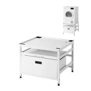 【Summervibes】VEVOR Laundry Pedestal, 23 in Height, 29 x 29 in Washer and Dryer Pedestals with Pull-out Tray and Storage Space, 700 lbs Load Capacity, Non-Slip Feet Washing Machine Stand Universal Fit, White