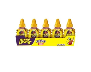 Lucas Gusano Liquid Tamarindo Mexican Candy (10 Count), Sweet, Dulces Mexicanos Snack Bonbon