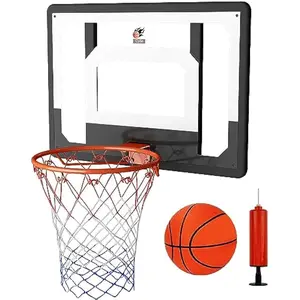 CYFIE Wall Mount Large Basketball Hoop with Door Hooks, 32" x 23" Backboard, Ball and Rim, Outdoor lndoor Basketball Hoops Games Set for Youth Adults Kids Gifts