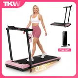 TKW 3-in-1 Walking pad,Pink Walkingpad,Light weight Treadmill,  Capacity,Low-Noise Motor Walking Pad, Remote Control & Wheels for Easy mobility, LED Display，Vibration Walking pad
