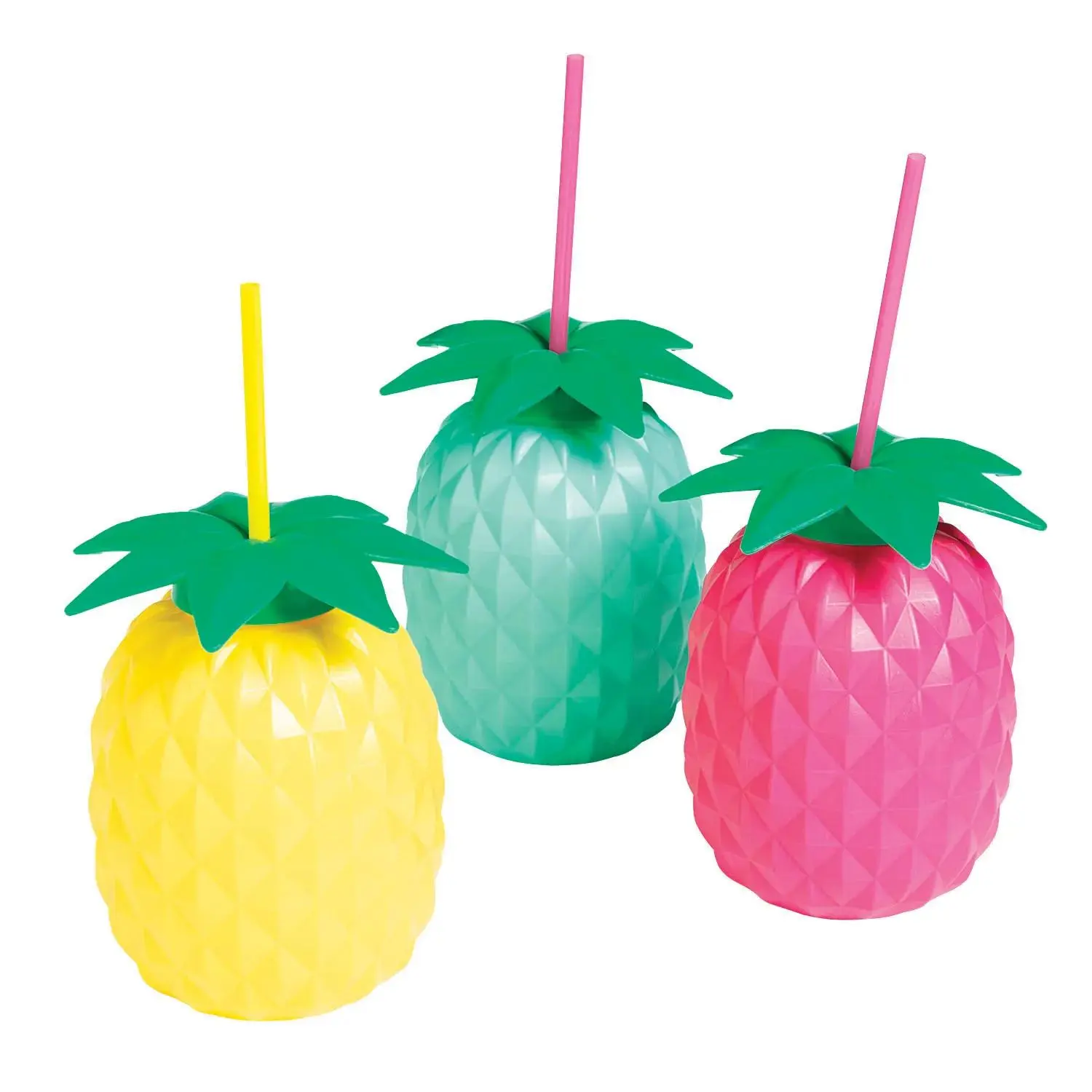 24 oz. Colorful Pineapple Reusable BPA-Free Plastic Cups with Lids & Straws - 6 Ct. 24 oz. Colorful Pineapple Reusable BPA-Free Plastic Cups with Lids & Straws - 6 Ct.