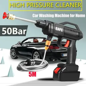 50Bar Portable Wireless High Pressure Car Washer Home Wash Cleaner Machine Water Gun Cordless High Pressure for Makita Battery washing