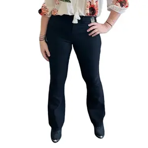 YMI Jr. Hyperstretch Forever Color High Rise Flare Black Womenswear Bottom Slim Fit Fitted Trouser with Five-Pocket Construction Basic Minimalist