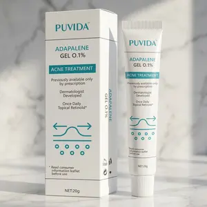 Adapalene Gel 0.1% Acne Treatment, Prescription-Strength Topical Retinoid for Face, Skin Repair, Clears Cystic Acne, Blackheads & Clogged Pores, Dermatologist Developed