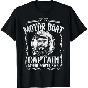 Motor Boat Captain Funny Pontoon Boating Motor Boatin Lake T-Shirt |   Size S-5XL |   FAST SHIPPING
