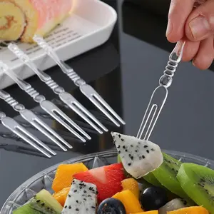 1Pack(200pcs) Disposable Plastic Mini Fruit Forks Bistro & Cocktail Forks Set 4"