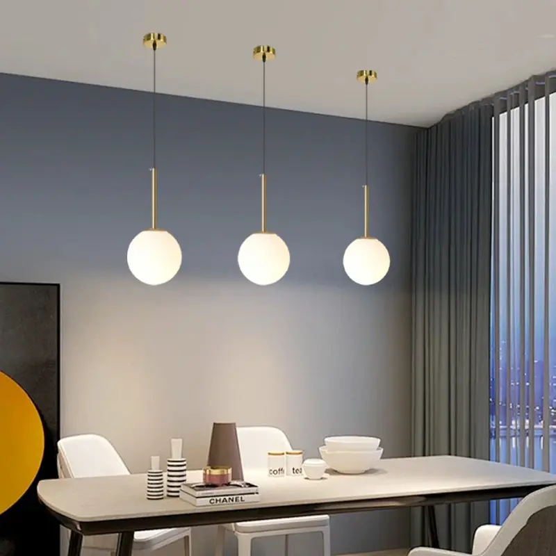 Nordic Bedroom Bedside Lamp, Modern Plastic Ball Pendant Light E27 Socket, Dining Room Bar Counter Decorative Lighting Fixture, Minimalist Design, Modern Pendant Lights, Indoor Light, Home Decoration Lamp