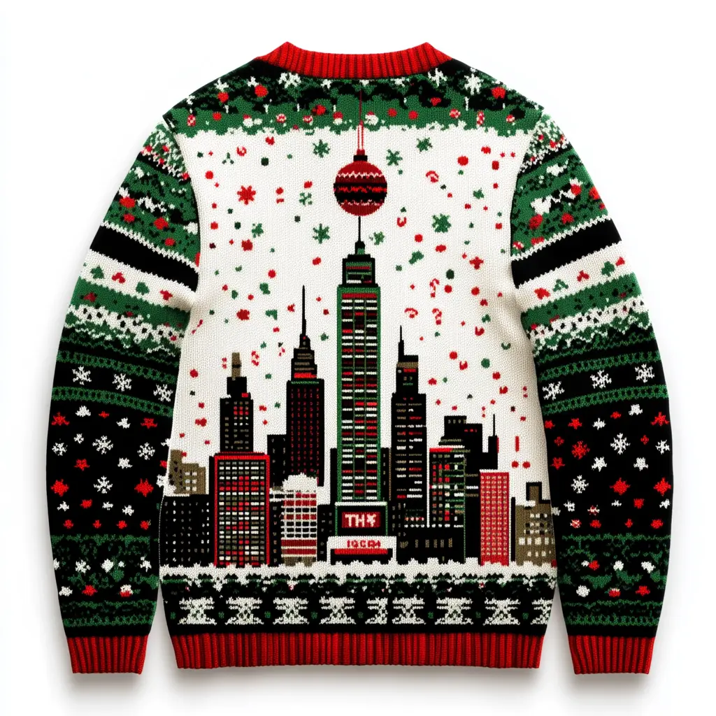 Ugly Christmas Sweater for Family Gathering & Holiday Parties | Times Square Ball Theme, Funny & Festive Gift for Men, Women & Kids