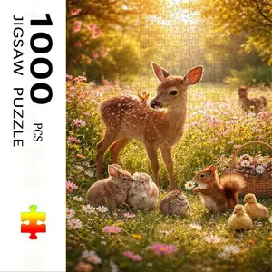 1000 Piece Harmony Animals Puzzle, Jigsaw Puzzles, Large Adult Family Interactive Toy, DIY Home Decor Brain Challenge, Holiday Scene, Perfect Gift