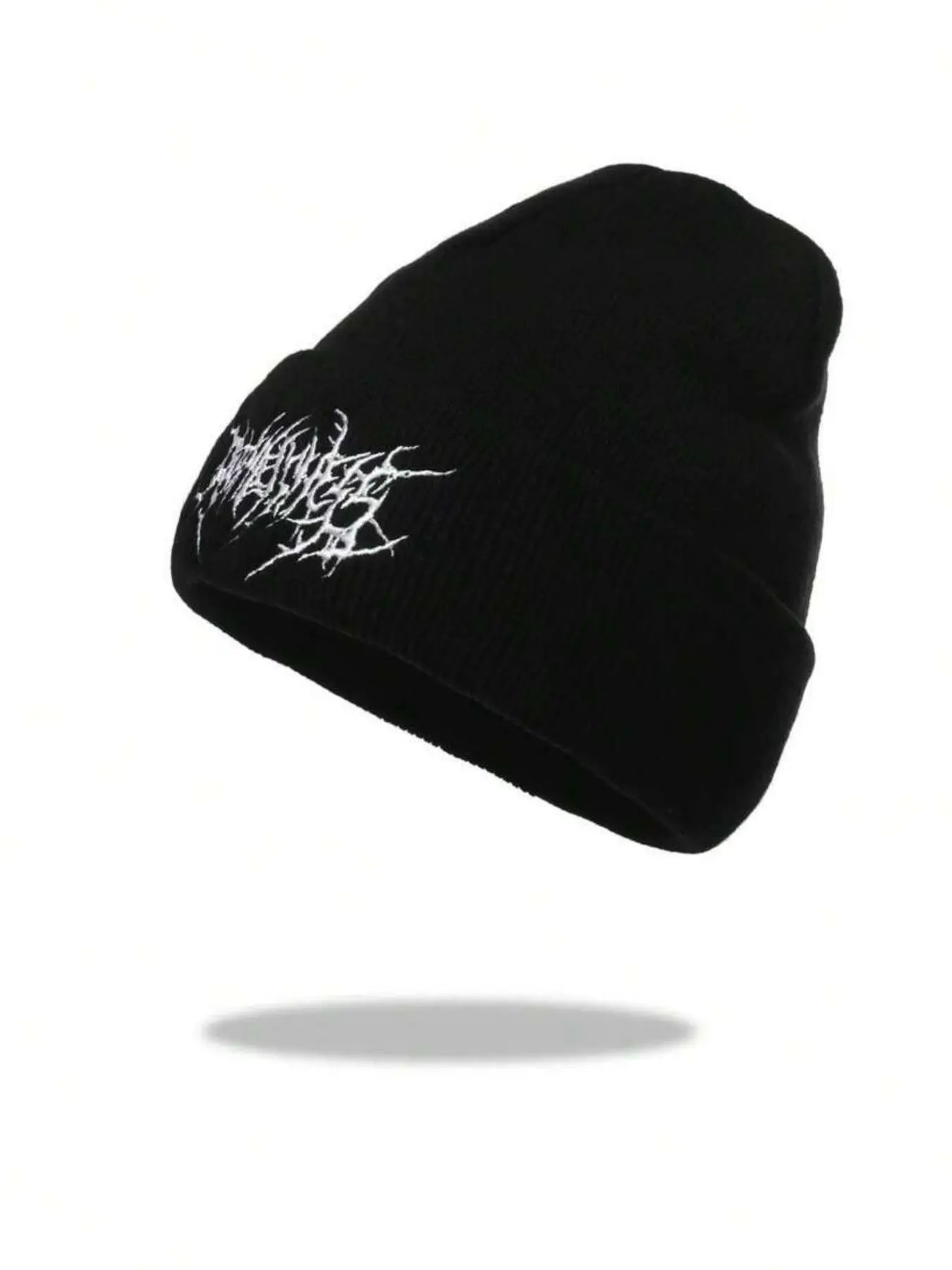 Special Offer! Street Hip-Hop Style Beanie Hats, Embroidered Letter Knit Hat, Fitted Fall & Winter Cold Weather Cap, Trendy Streetwear Accessory