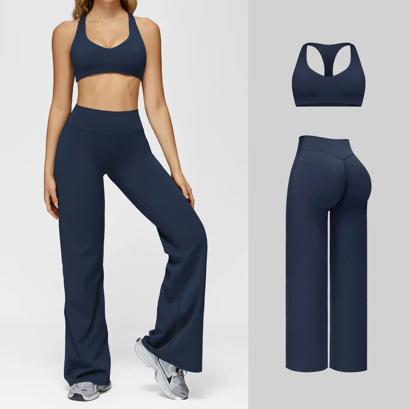 Bra Bell Bottom Pants - Blue