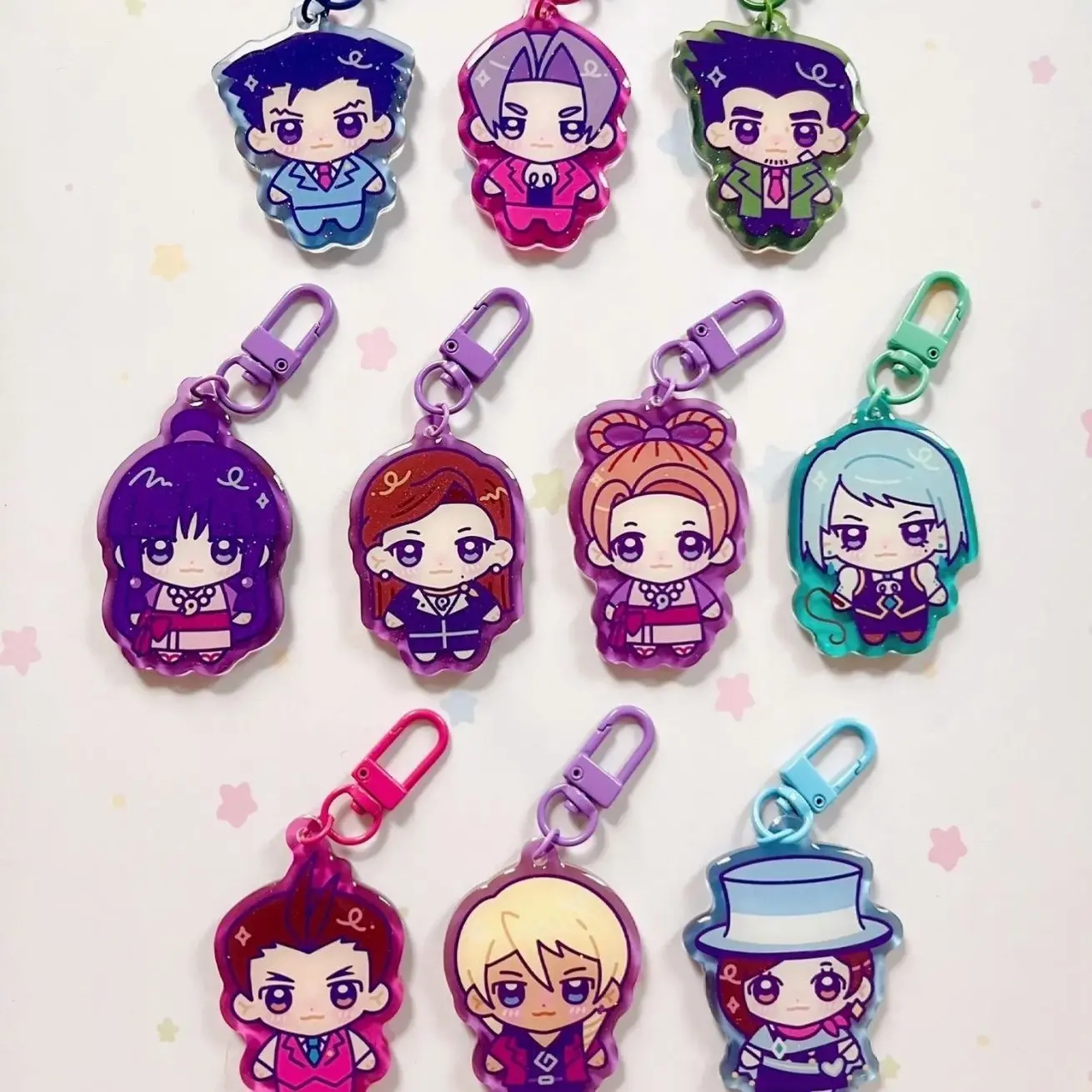 AA Lawyer Game Chibi Gummy Glitter Charms Keychains