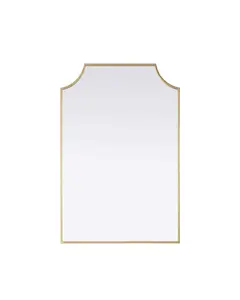 Elegant Kitchen & Bath MR3B2436BRA 24 x 36 in. Notched Metal Mirror, Brass